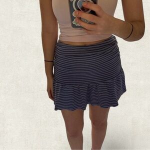 Edikted Blue Striped Mini Skirt